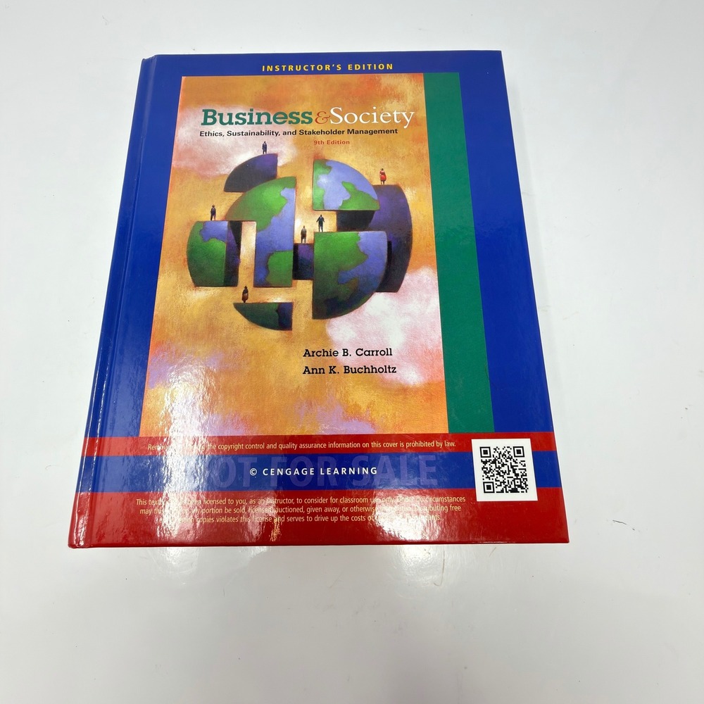 Cengage Business & Society 9th Ed Textbook Carroll Buchholtz Blue Red White